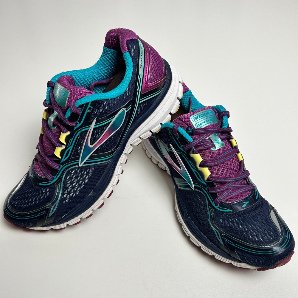 Brooks Ghost 8 Womens Running Shoes Navy Purple Teal 1201931B431 Size 8.5